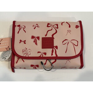 TENDER LOVE + CARRY Viral Red Pink BOW Folding Travel Toiletry Makeup Bag Case